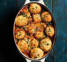 Chicken arrabbiata stew & parmesan dumplings