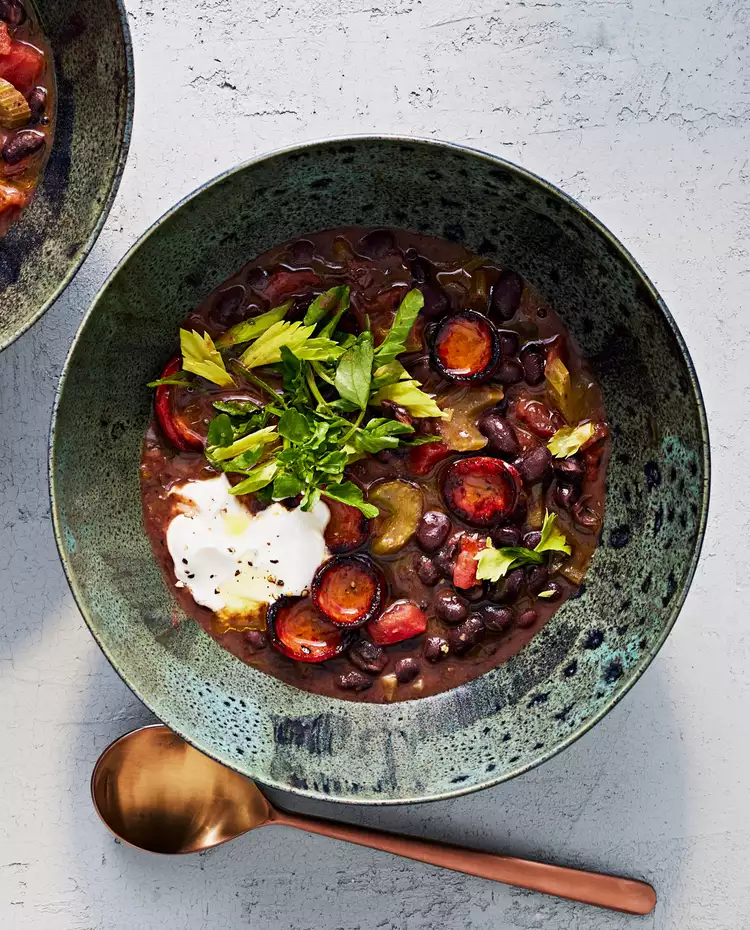 Smoky Black Bean Soup With Sausage