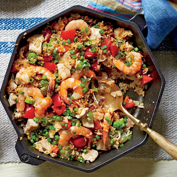 Chicken and Shrimp Skillet Rice