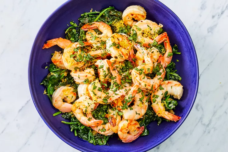 One-Pot Garlicky Shrimp & Spinach