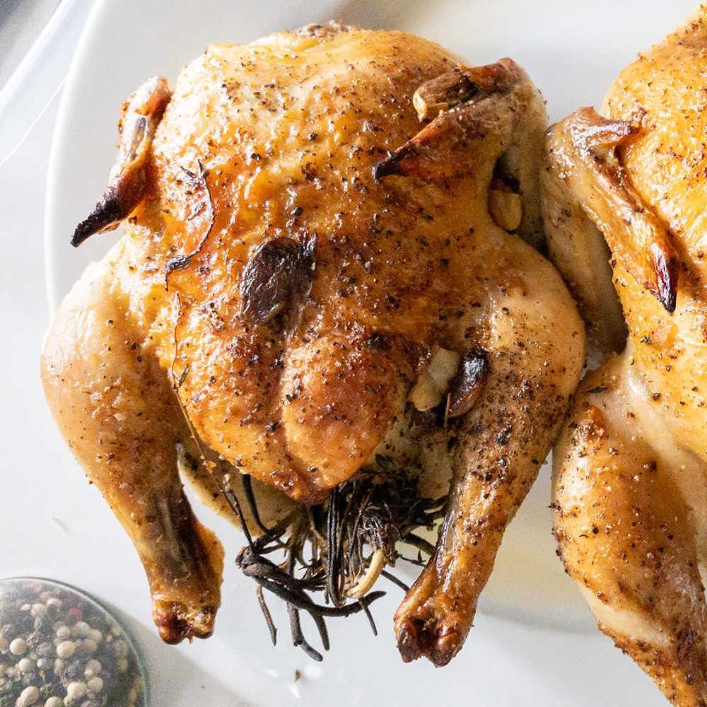 Cornish Game Hens with Garlic and Rosemary