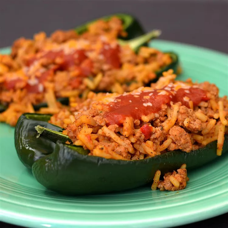 Taco Stuffed Poblano Peppers