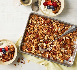 Matzo granola with coconut, cashew & cranberry