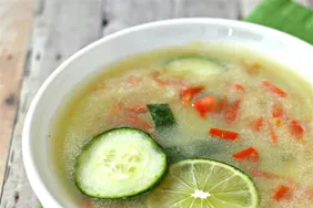 Cucumber Soup with Tomatoes